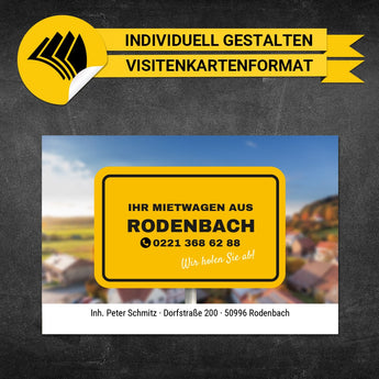 Adressaufkleber Mietwagen - Bernd (Variante 1)