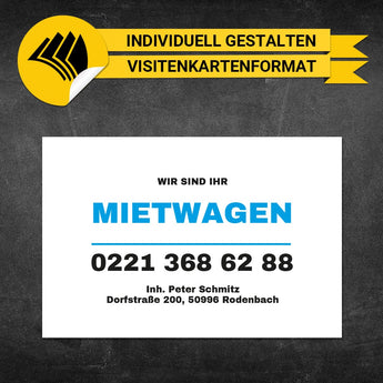 Adressaufkleber Mietwagen - Mario (Variante 2)