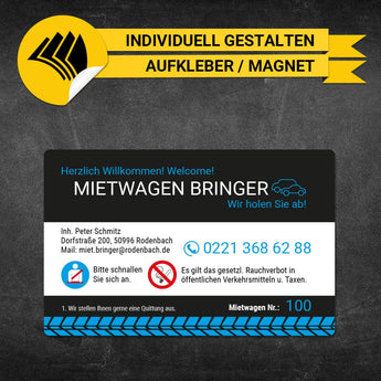 Betriebssitz-Schild Mietwagen Groß - Arnold