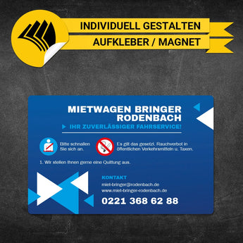 Betriebssitz-Schild Mietwagen Groß - Fabian