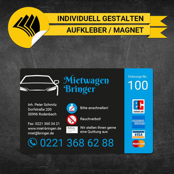 Betriebssitz-Schild Mietwagen Groß - Feodor