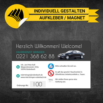 Betriebssitz-Schild Mietwagen Groß - Leonardo