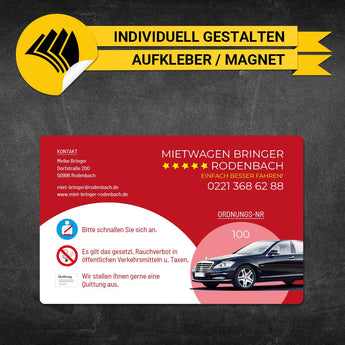 Betriebssitz-Schild Mietwagen Groß - Mareike