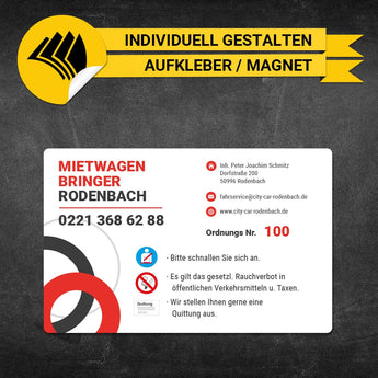 Betriebssitz-Schild Mietwagen Groß - Oskar