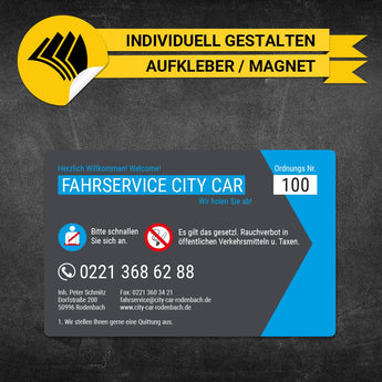 Betriebssitz-Schild Mietwagen Groß - René