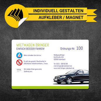 Betriebssitz-Schild Mietwagen Groß - Wolfgang