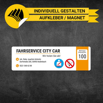 Betriebssitz-Schild Mietwagen Klein - Armin