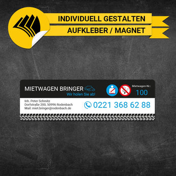 Betriebssitz-Schild Mietwagen Klein - Arnold