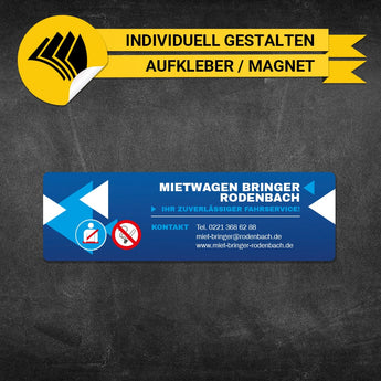 Betriebssitz-Schild Mietwagen Klein - Fabian