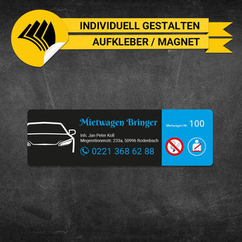 Betriebssitz-Schild Mietwagen Klein - Feodor