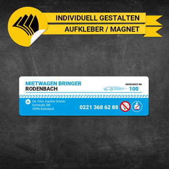 Betriebssitz-Schild Mietwagen Klein - Frederick