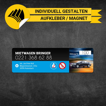 Betriebssitz-Schild Mietwagen Klein - Leon