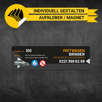 Betriebssitz-Schild Mietwagen Klein - Lukas