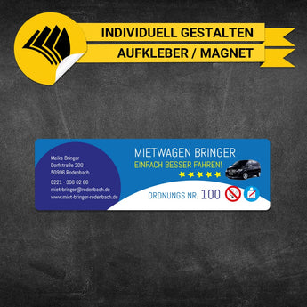 Betriebssitz-Schild Mietwagen Klein - Meike