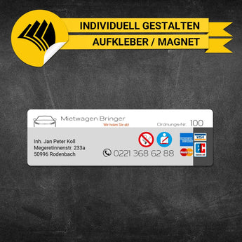 Betriebssitz-Schild Mietwagen Klein - Nils