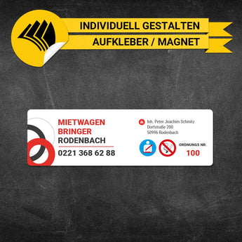 Betriebssitz-Schild Mietwagen Klein - Oskar