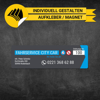 Betriebssitz-Schild Mietwagen Klein - René