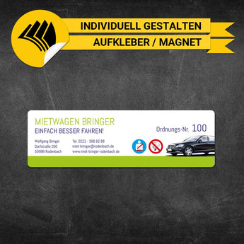 Betriebssitz-Schild Mietwagen Klein - Wolfgang