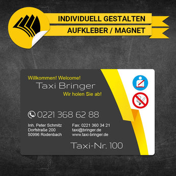Betriebssitz-Schild Taxi Groß - Alex