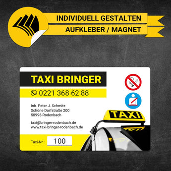Betriebssitz-Schild Taxi Groß - Anton