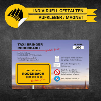 Betriebssitz-Schild Taxi Groß - Bernd