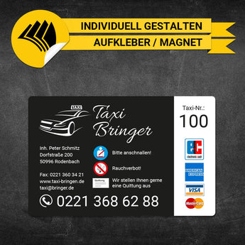 Betriebssitz-Schild Taxi Groß - Feo