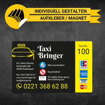 Betriebssitz-Schild Taxi Groß - Feodor