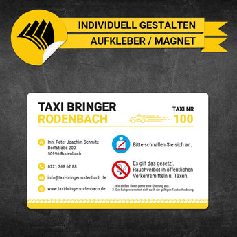 Betriebssitz-Schild Taxi Groß - Fred