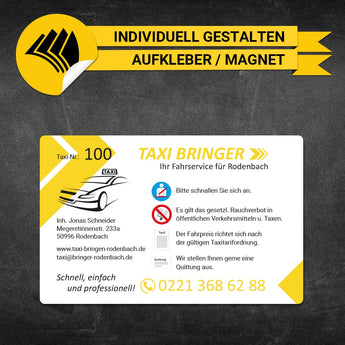 Betriebssitz-Schild Taxi Groß - Jonas