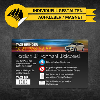 Betriebssitz-Schild Taxi Groß - Leon