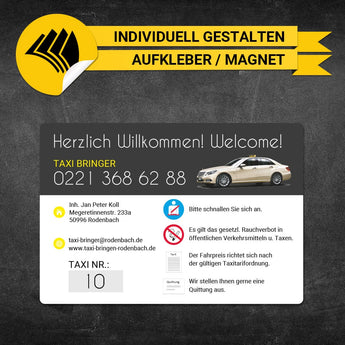 Betriebssitz-Schild Taxi Groß - Leonardo