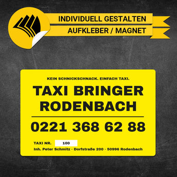 Betriebssitz-Schild Taxi Groß - Mario