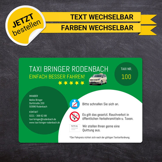 Betriebssitz-Schild Taxi Groß - Meike