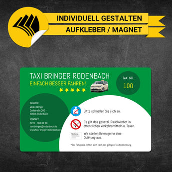 Betriebssitz-Schild Taxi Groß - Meike