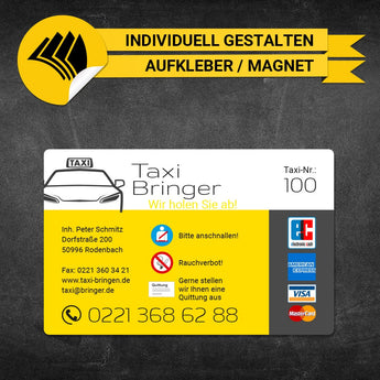 Betriebssitz-Schild Taxi Groß - Nils