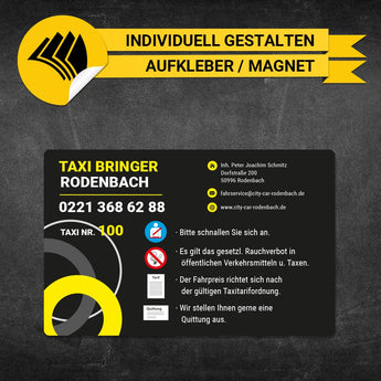 Betriebssitz-Schild Taxi Groß - Oskar