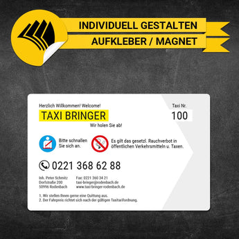 Betriebssitz-Schild Taxi Groß - René