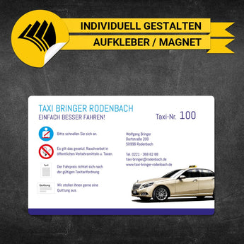Betriebssitz-Schild Taxi Groß - Wolfgang