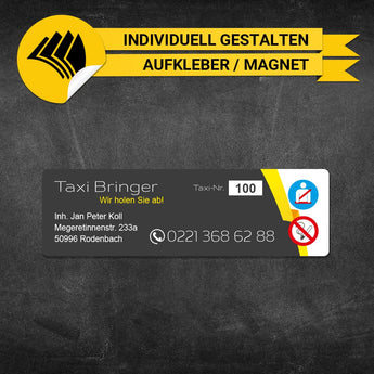 Betriebssitz-Schild Taxi Klein - Alex