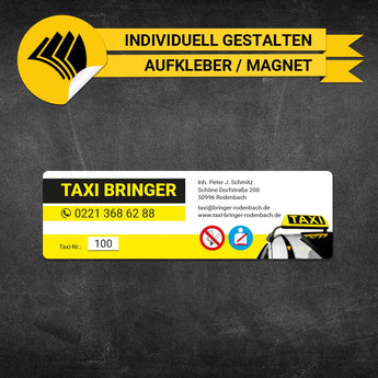 Betriebssitz-Schild Taxi Klein - Anton