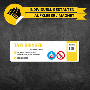 Betriebssitz-Schild Taxi Klein - Armin
