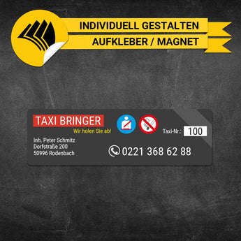 Betriebssitz-Schild Taxi Klein - Ben
