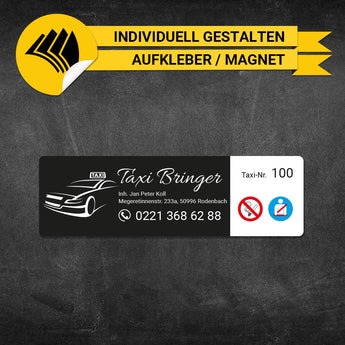 Betriebssitz-Schild Taxi Klein - Feo
