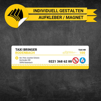 Betriebssitz-Schild Taxi Klein - Fred