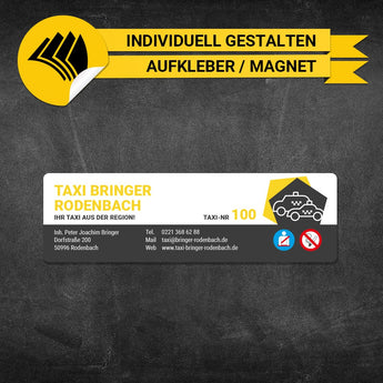 Betriebssitz-Schild Taxi Klein - Joachim