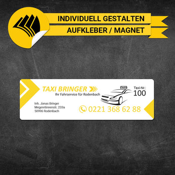Betriebssitz-Schild Taxi Klein - Jonas