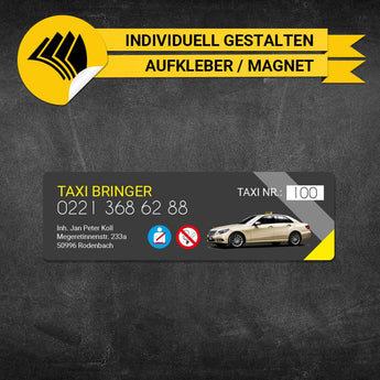 Betriebssitz-Schild Taxi Klein - Leonardo
