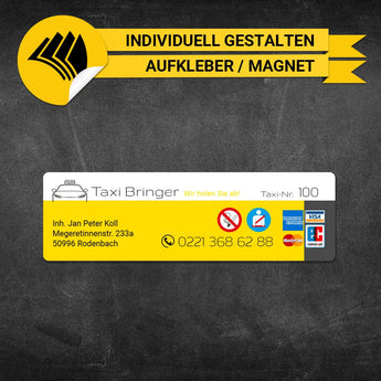 Betriebssitz-Schild Taxi Klein - Nils