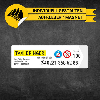 Betriebssitz-Schild Taxi Klein - René