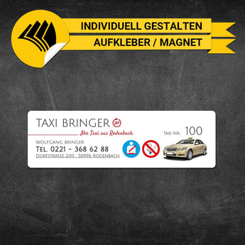 Betriebssitz-Schild Taxi Klein - Vera